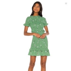 LIKELY X REVOLVE Green Smocked Mini Dress